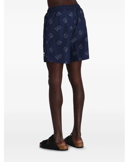 Karl Lagerfeld Blue Ikon Swim Shorts for men