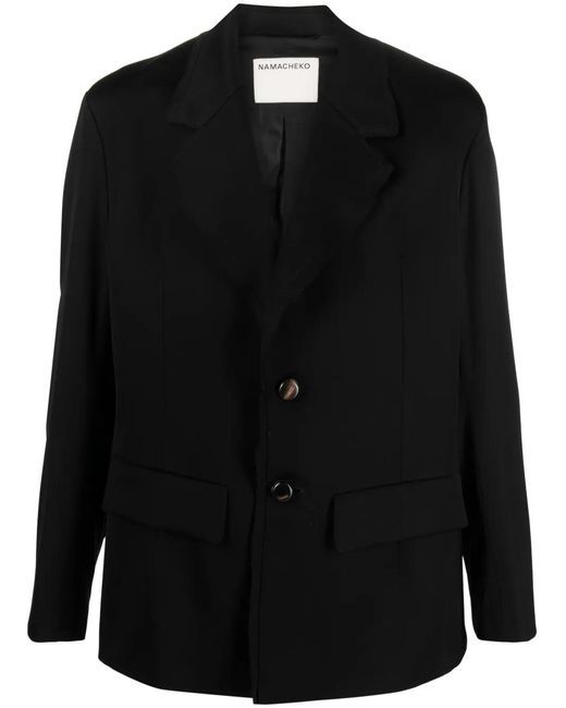 NAMACHEKO Black Beche Single-Breasted Blazer for men