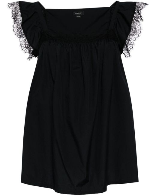 Giambattista Valli Black Bluse mit eckigem Ausschnitt