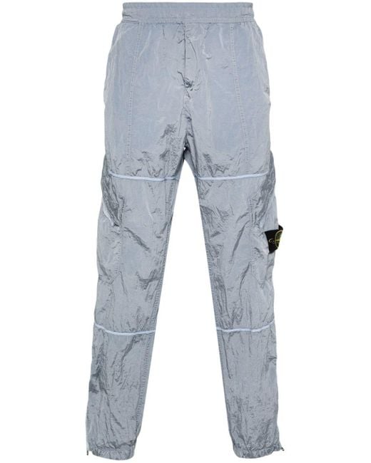 Stone Island Blue Compass-motif Shell Trousers for men