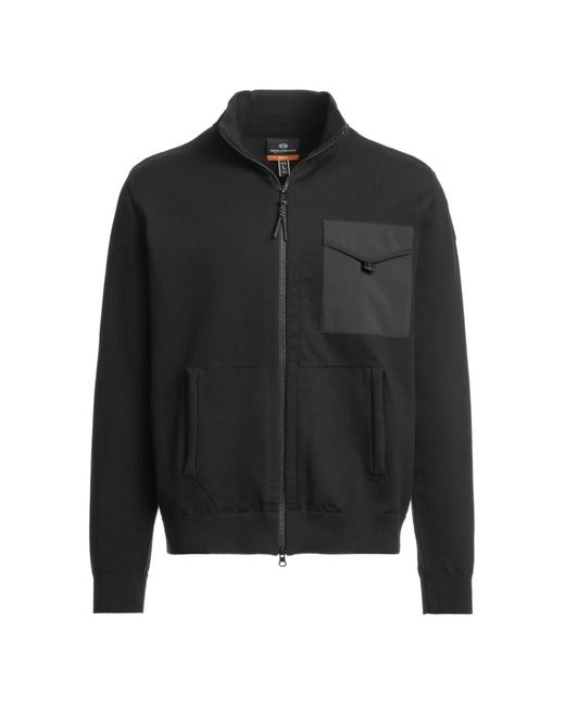 Parajumpers Black Cardigan Shetland À Poche Zippée for men