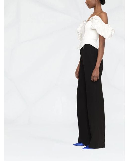 V:PM ATELIER White Off-Shoulder Puff Sleeve Blouse