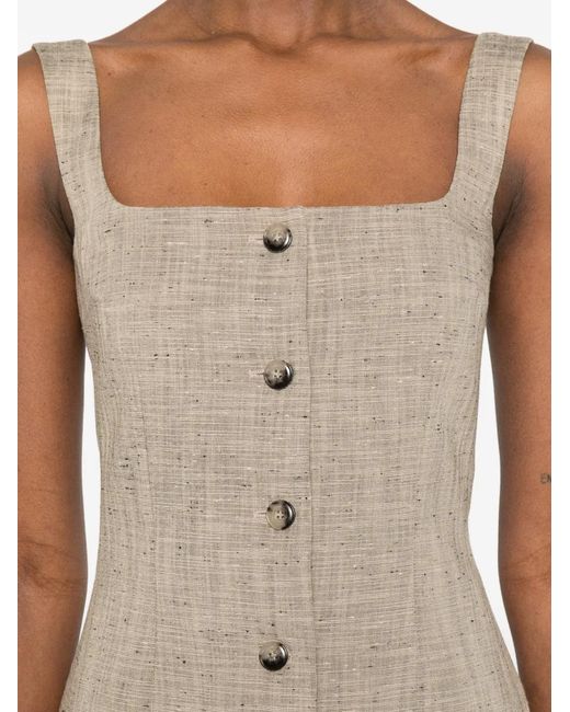 Nanushka Gray Square Neck Tailored Vest