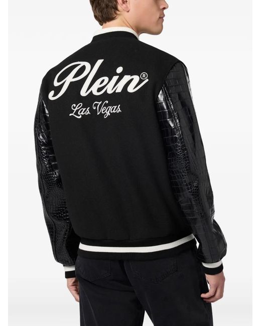 Philipp Plein Black Bomber Jacket for men
