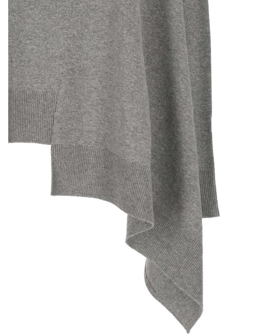 Alexander McQueen Gray Asymmetric Cashmere Knit