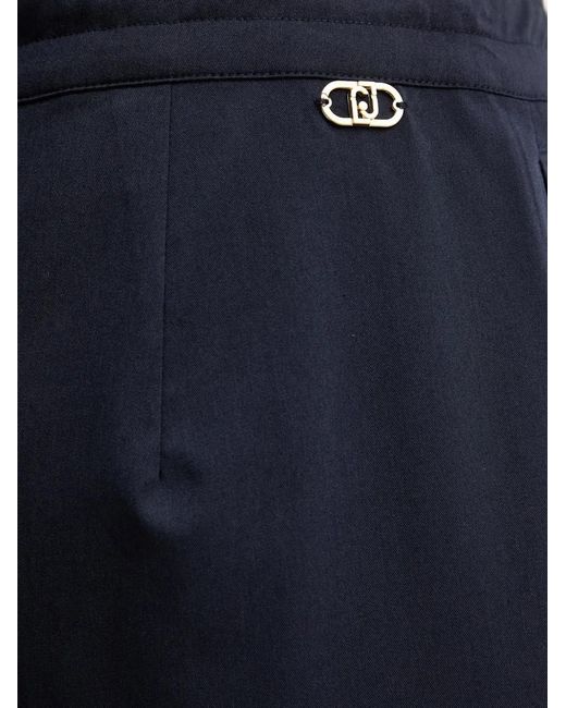 Liu Jo Blue Logo-Plaque Drawstring Track Pants