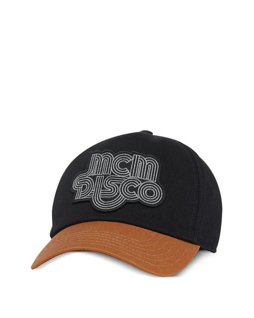 MCM Black Disco Logo-Embroidered Cap