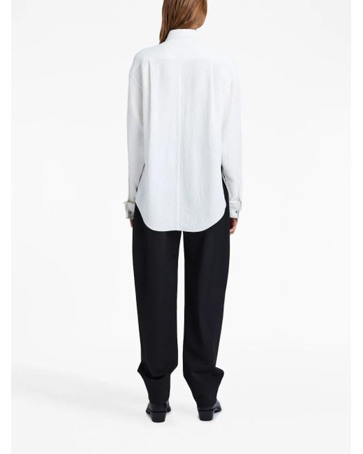 Proenza Schouler White Crushed Matte Satin Shirt