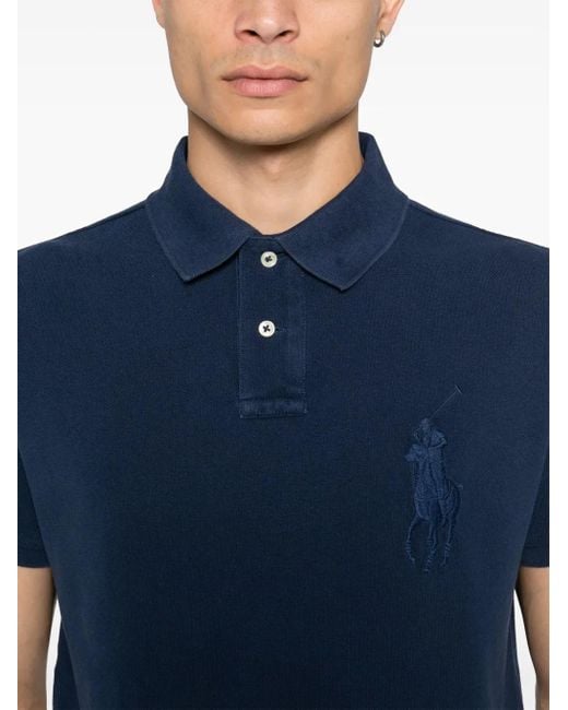 Polo Ralph Lauren Blue Classic Deep Polo Shirt With Embroidered Logo for men