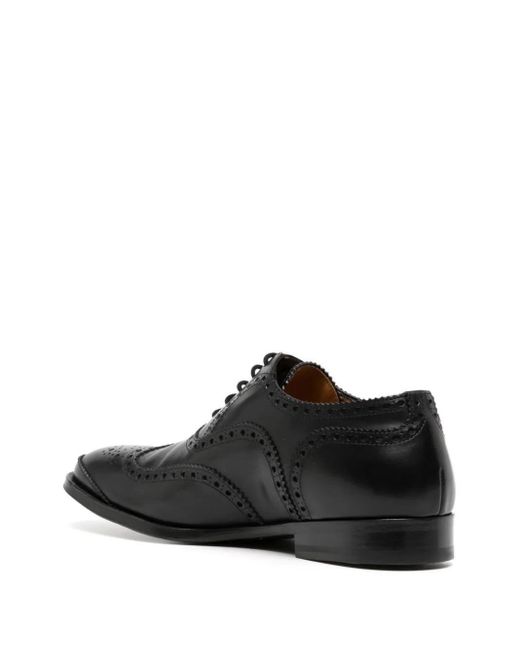 McQueen Black Leather Oxford Shoes for men