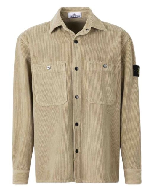 Stone Island Natural Ribbed Overshirt for men