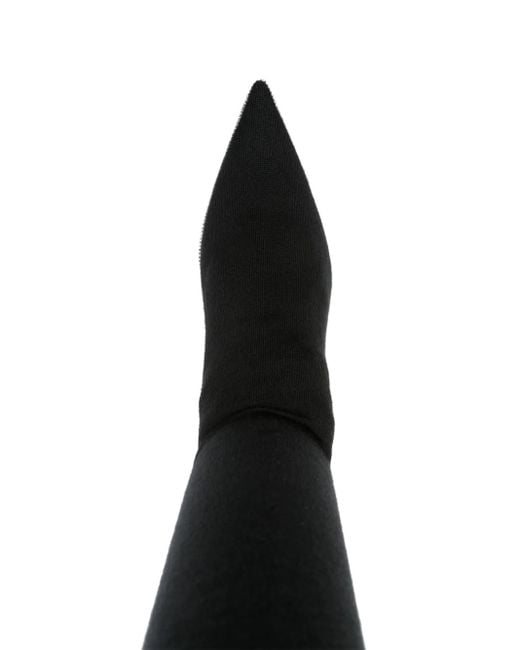 Rene Caovilla Black 70Mm Crystal-Embellished Knitted Boots