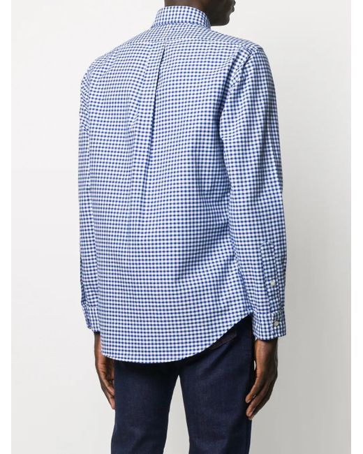 Polo Ralph Lauren Blue Classic Gingham Check Long-Sleeve Shirt for men
