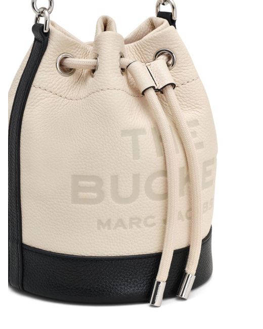 Bolso The Colour-Block Leather Bucket Marc Jacobs de color White