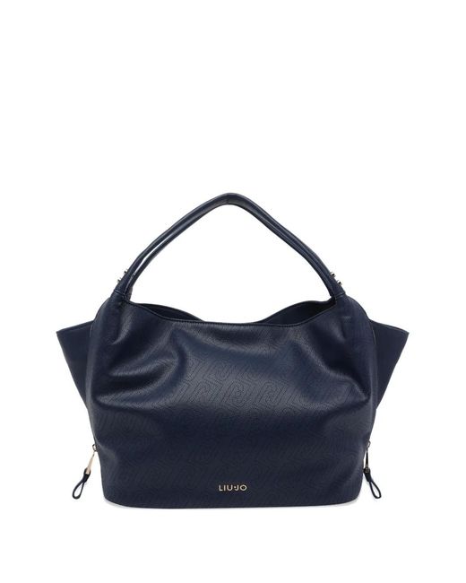 Liu Jo Blue Logo-Detail Tote Bag