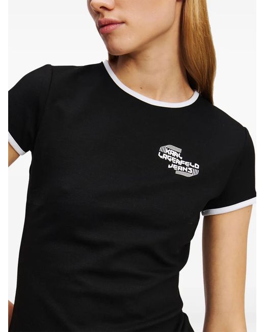 Karl Lagerfeld Black Logo-Print T-Shirt
