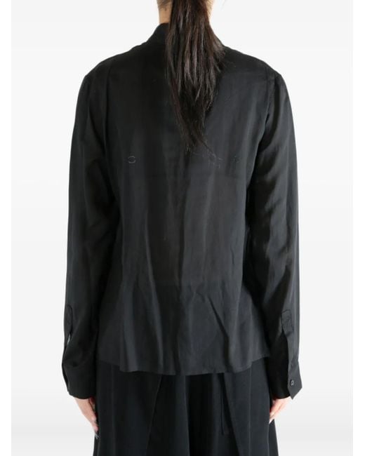 Yohji Yamamoto Pleated Ruffle Shirt Black