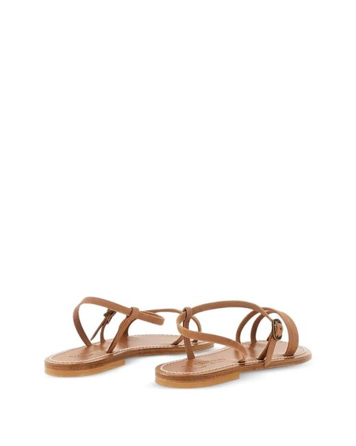 K. Jacques Natural Strappy Leather Sandals