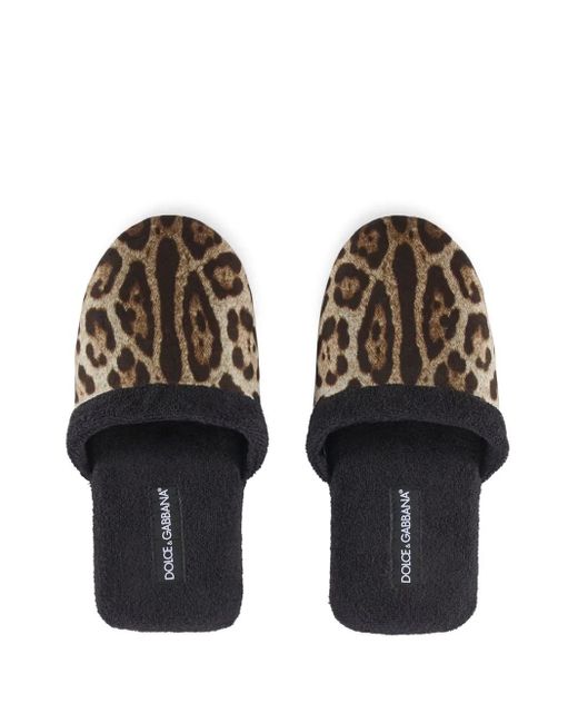 Dolce & Gabbana Black Terry Cloth Slipper