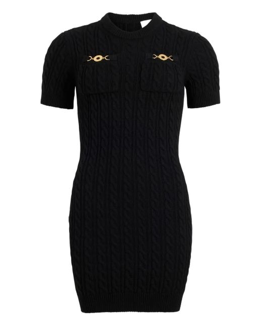 Patou Black Cable-Knit Mini Dress