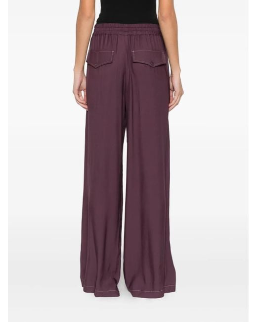 Pinko Purple Drawstring-Fastening Trousers