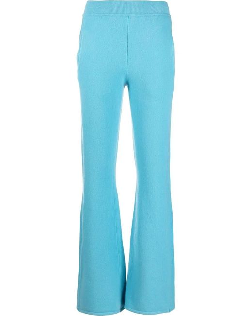 Alberta Ferretti Blue Flared-Leg Cut Trousers