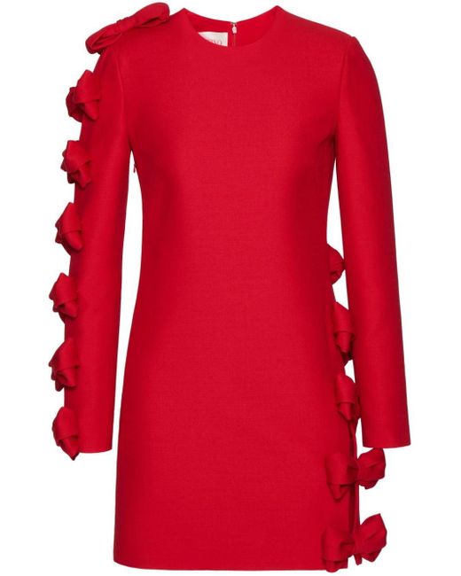 open lace back dress Valentino Pleat-Front Mini Dress Fuchsia Wool-Silk Crepe Size 6 Cap Sl   Celebrity Owned