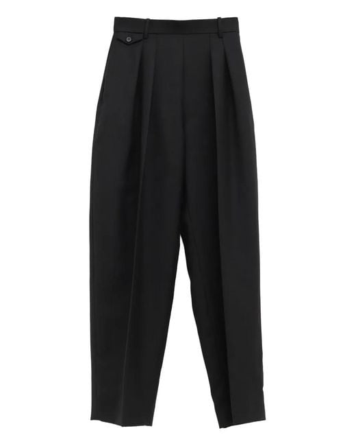 Khaite Black Dugan Button Pleated Trousers