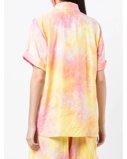 Bambah Yellow Short-Sleeve Tie-Dye Shirt
