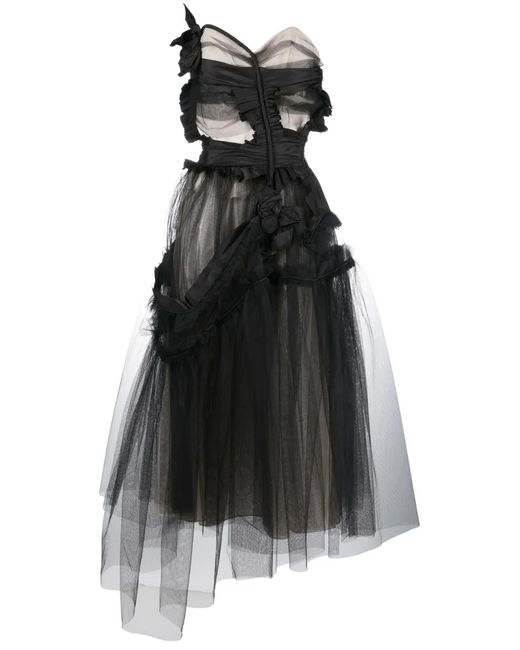 Maison Margiela Black Décortiqué Corset-Style Tulle Dress