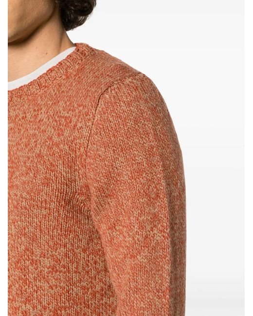 Barba Napoli Brown Speckle-Knit Virgin Wool Jumper for men