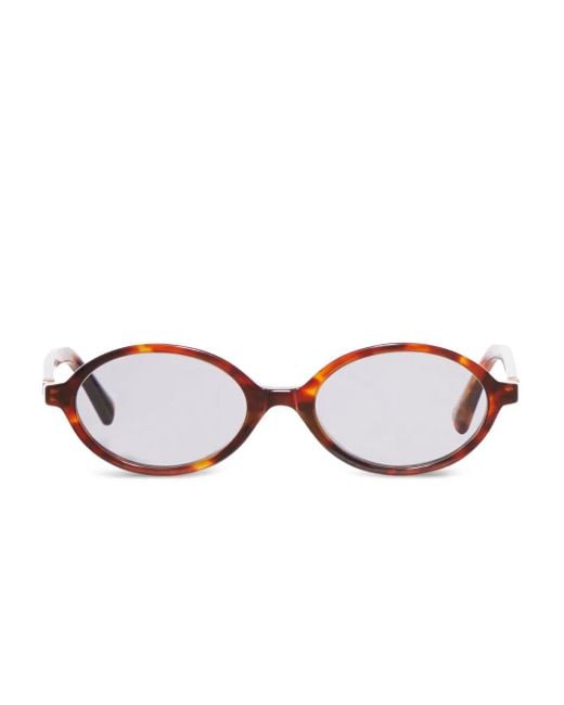 Miu Miu Brown Tortoiseshell Oval-Frame Sunglasses