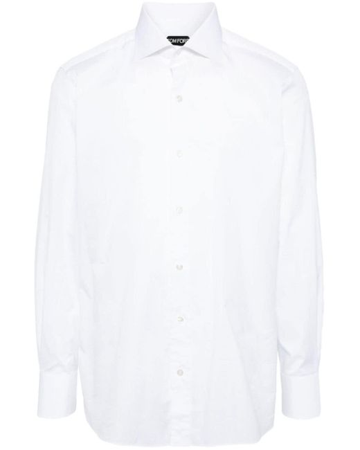 Tom Ford White Spread-collar Cotton Shirt for men