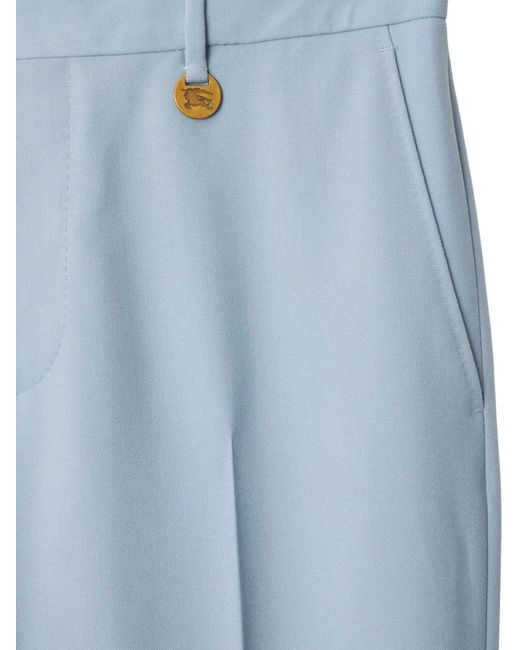 Burberry Blue Wool Tailored Trousers for men