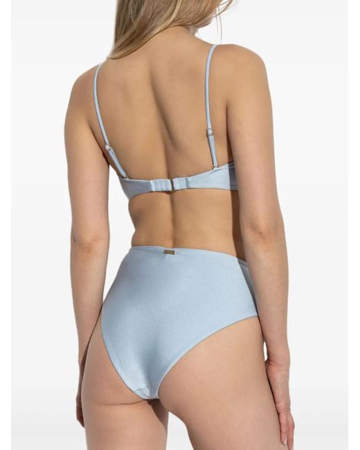 Cult Gaia Blue Oswin Knotted Bandeau Bikini Top