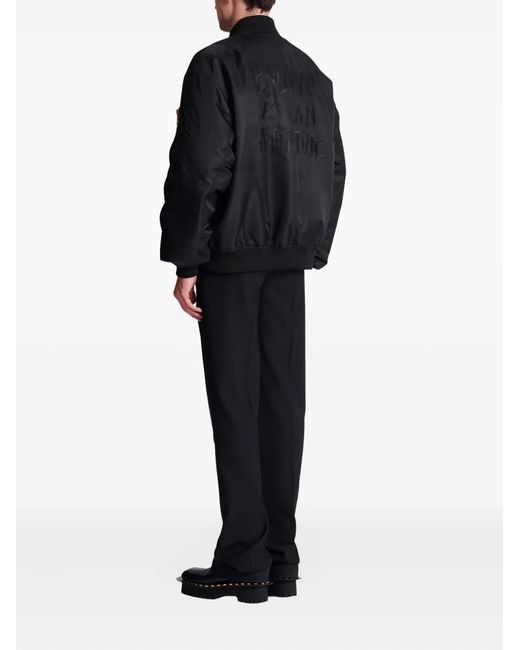 Balmain Black Flap-Pockets Bomber Jacket for men