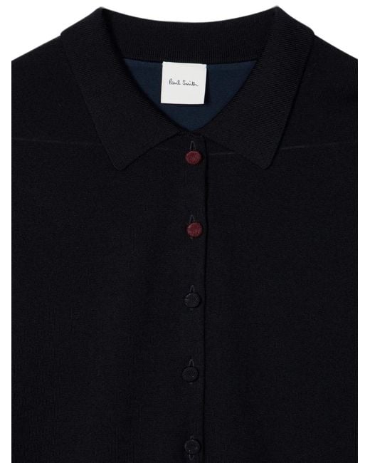 Paul Smith Blue Merino Wool-Blend Polo Shirt