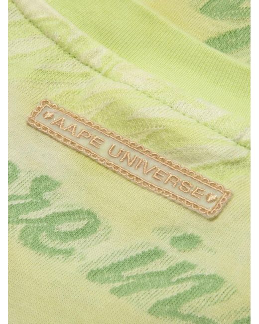 Aape By A Bathing Ape Green Print Patch T-Shirt