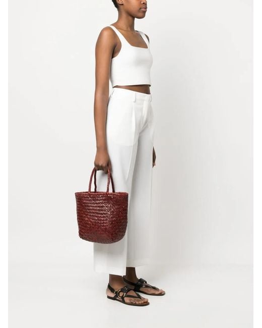 Dragon Diffusion Red Small Grace Basket Woven Tote Bag