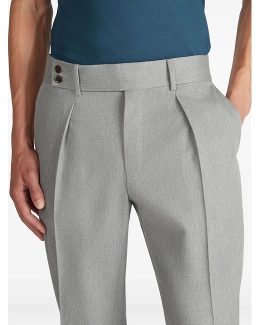Incotex Gray Pleated Trousers for men