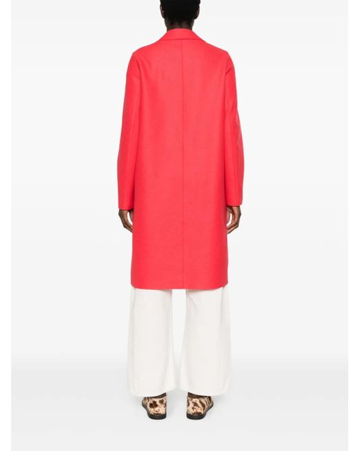 Harris Wharf London Red Button-Up Wool Coat