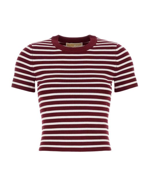 T-Shirt A Righe di MICHAEL Michael Kors in Red