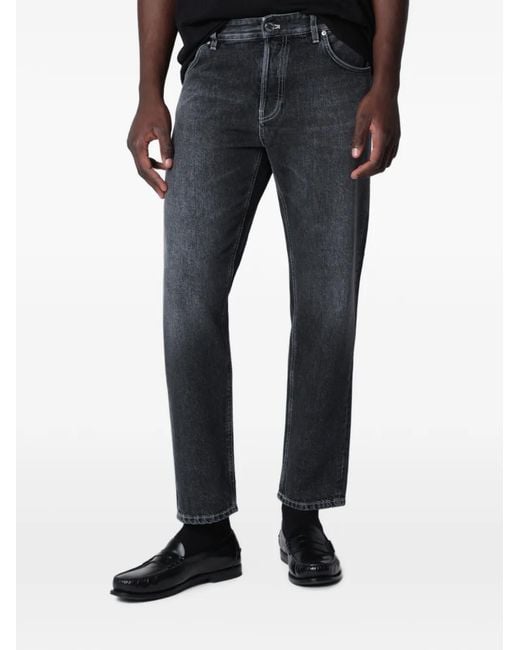 PT Torino Blue Logo-Patch Washed Jeans for men