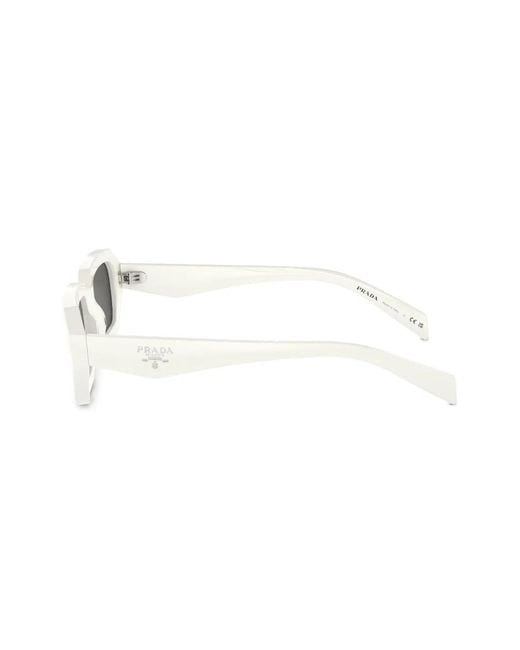Prada Black Logo-Lettering Rectangular Sunglasses