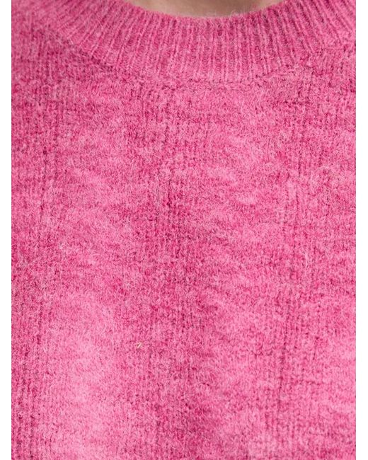 Desigual Pink Gerippter Strickpullover