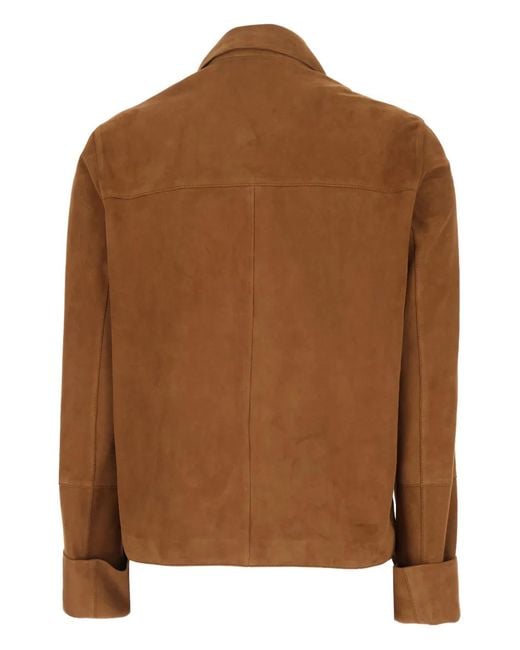 Arma Brown 'Ella' Jacket With Wide Collar And Front Patch Pockets