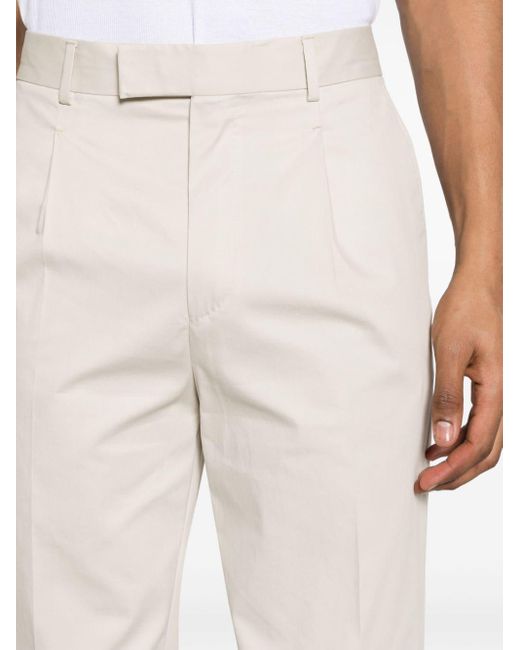 Zegna Natural Mid-rise Poplin Chino Trousers for men