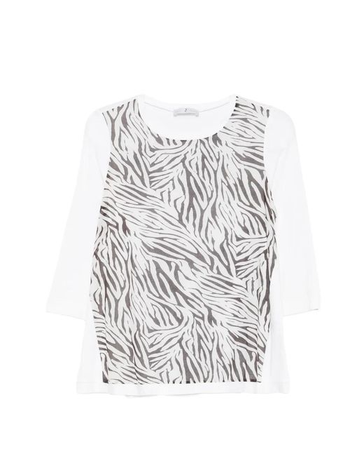 Whyci White Zebra-Print T-Shirt
