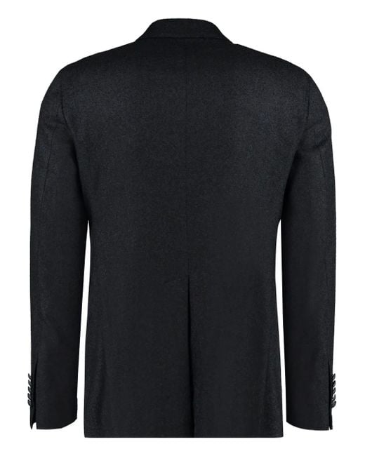 Tagliatore Black Wool-Blend Blazer for men