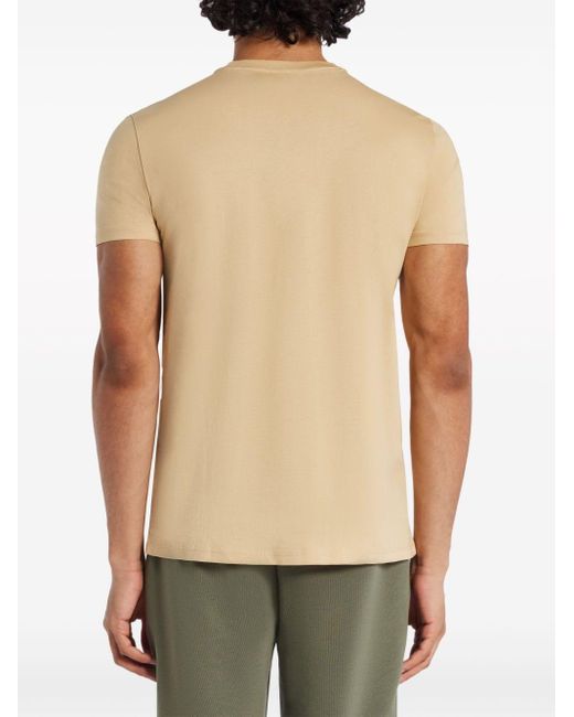 Lacoste T-Shirt mit Logo-Patch in Natural für Herren